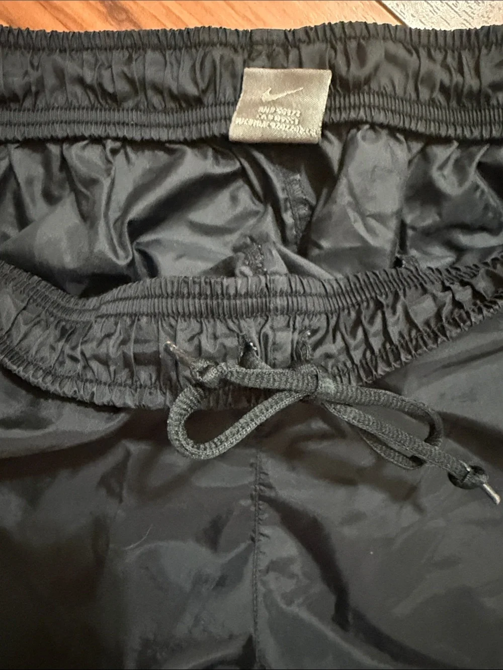 Nike Black Joggers with Blue & White Side Stripes Back Bottom Zippers and Ties